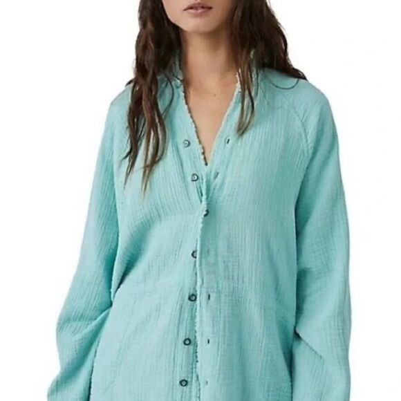 Free People Jackets & Blazers - Free People Daydream Button Shirt Jacket Oversized XS